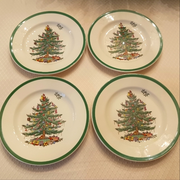 Spode Dining Spode Christmas Tree Salad Plates Set Of 4 Vintage Nib